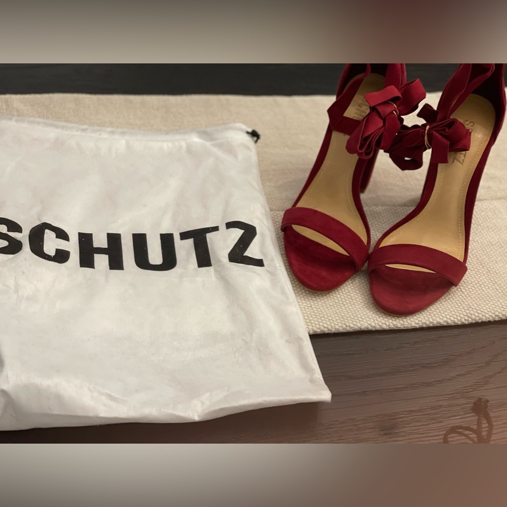 Schutz Suede Heeled Sandals
